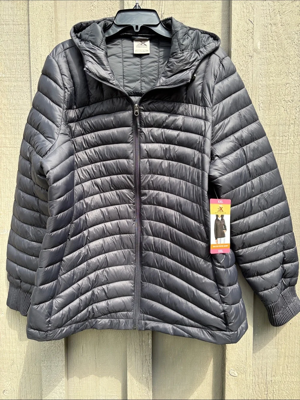 ZeroXPosur  Hooded Puffer Jacket for Women Black Size XXL